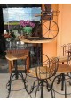 Mesa de madeira redonda alta para bistro